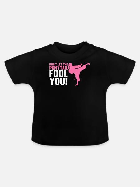 Karate-Mädchen, Karate-Sport - Baby Bio-T-Shirt mit Rundhals - Schwarz