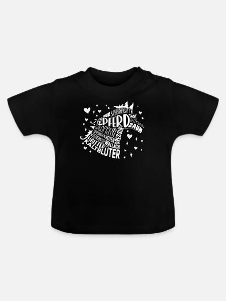 Pferd, Pferde, Reiterin, Reiten, Pferdenärrin - Baby Bio-T-Shirt mit Rundhals - Schwarz