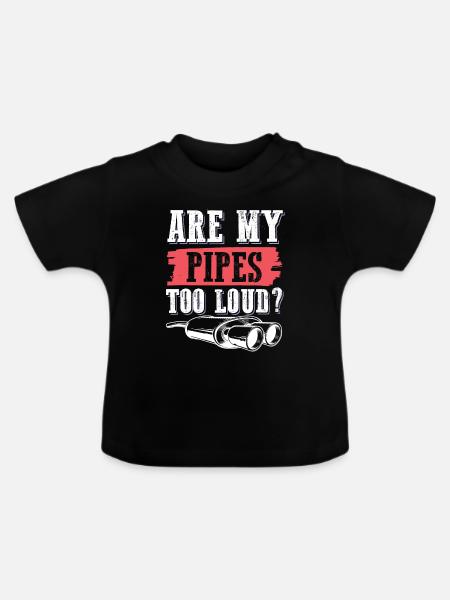 pipes motorrad - Baby Bio-T-Shirt mit Rundhals - Schwarz