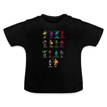 Greek mythology, Greek myth Gods - Baby Organic T-Shirt with Round Neck - black - Front