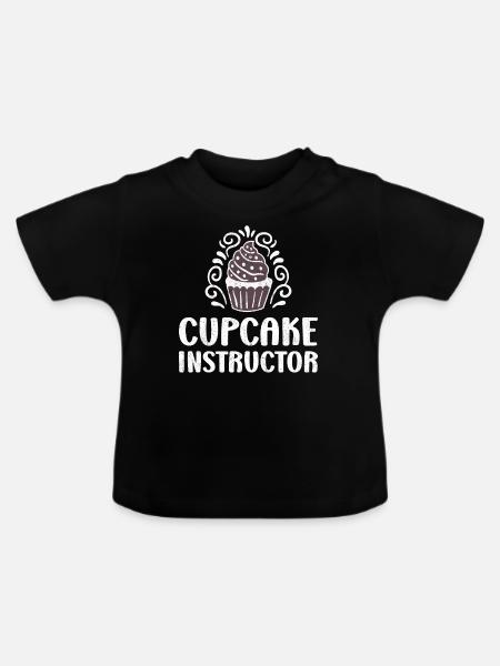 Cupcake Instructor - Baby Bio-T-Shirt mit Rundhals - Schwarz