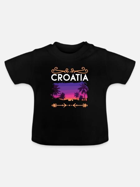 Croatia - Baby Bio-T-Shirt mit Rundhals - Schwarz