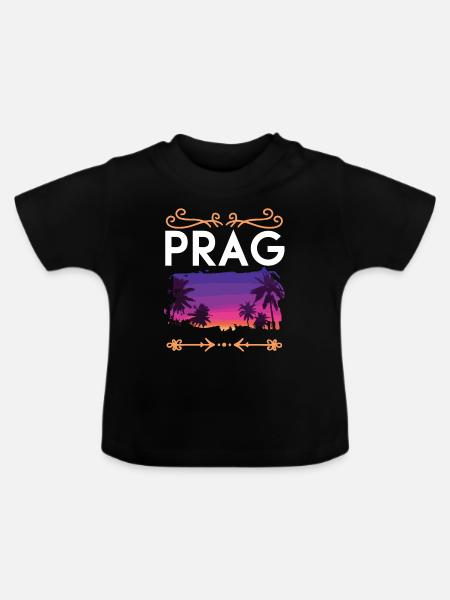 Prag - Baby Bio-T-Shirt mit Rundhals - Schwarz