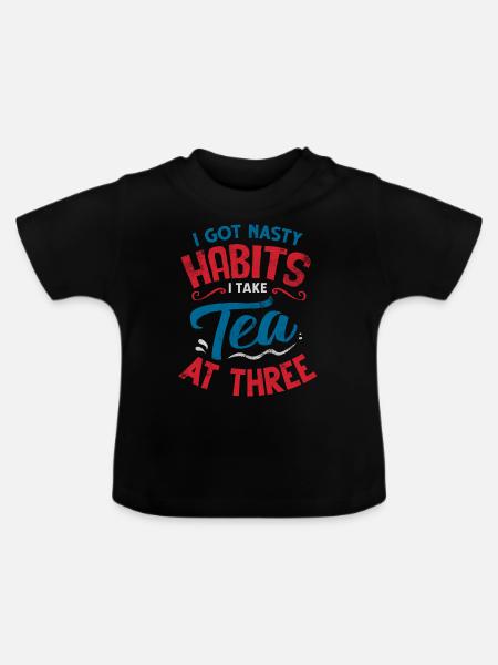 Teeliebhaber, Teetrinker, Tee, Teezeit - Baby Bio-T-Shirt mit Rundhals - Schwarz