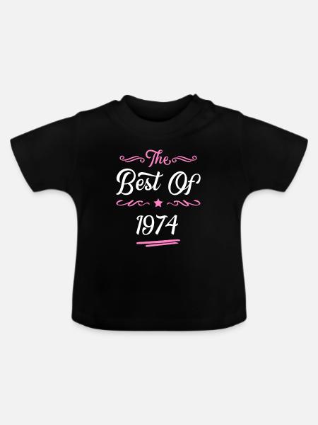 1974 best of - Baby Bio-T-Shirt mit Rundhals - Schwarz