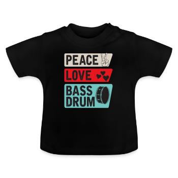 Peace Love Bass Drum Orchestra Band - T-shirt bio col rond Bébé - noir - Devant