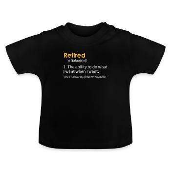 Définition du retraité Retraite - T-shirt bio col rond Bébé - noir - Devant