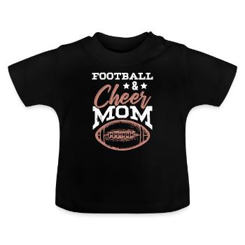 maman cheerleading de football - T-shirt bio col rond Bébé - noir - Devant