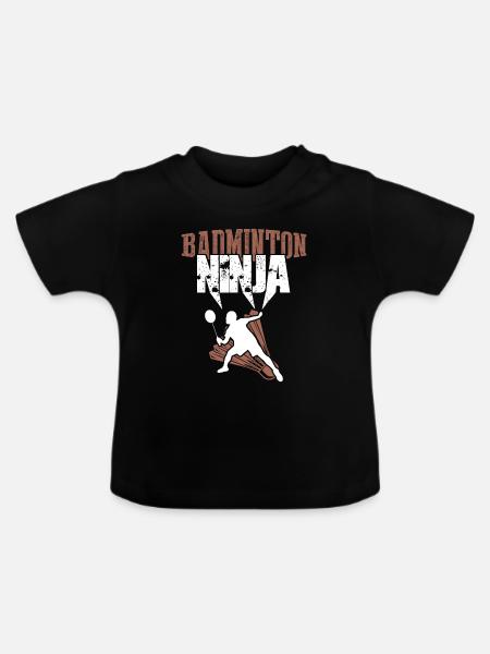 badminton ninja - Baby Bio-T-Shirt mit Rundhals - Schwarz