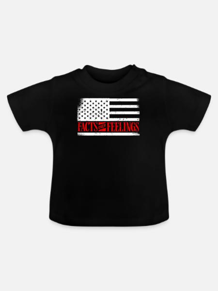 US-Flagge, Fakten Über Gefühle - Baby Bio-T-Shirt mit Rundhals - Schwarz