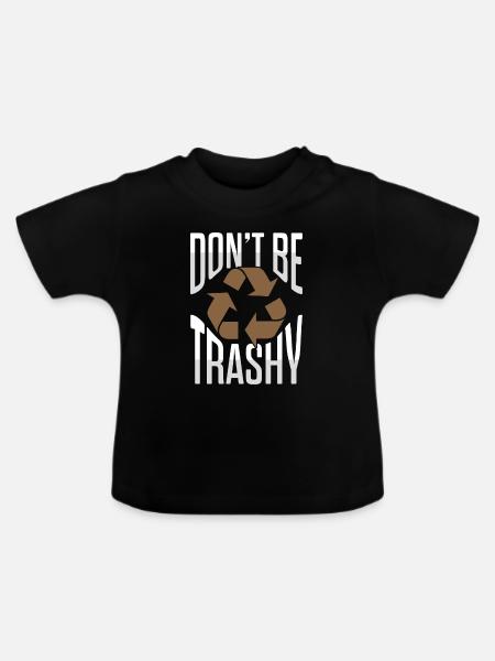 umweltschutz planet - Baby Bio-T-Shirt mit Rundhals - Schwarz