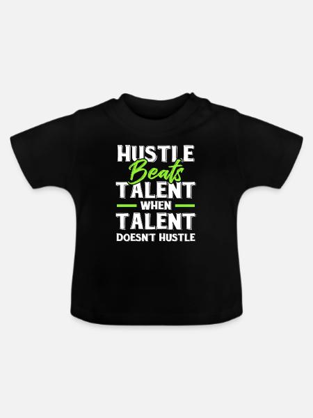 talent hustle - Baby Bio-T-Shirt mit Rundhals - Schwarz