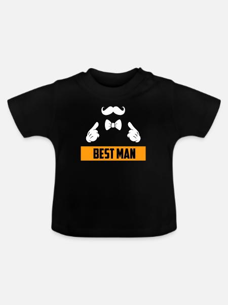 Trauzeuge Mann Hochzeit - Baby Bio-T-Shirt mit Rundhals - Schwarz