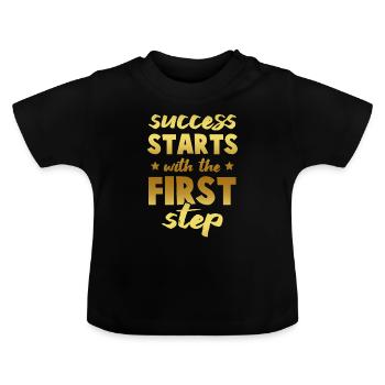 le succès commence la forme physique - T-shirt bio col rond Bébé - noir - Devant