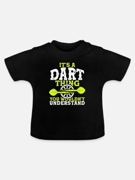 dart spiel - Baby Bio-T-Shirt mit Rundhals - Schwarz