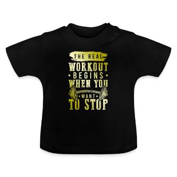 workout fitness - Baby Organic T-Shirt with Round Neck - black - Front