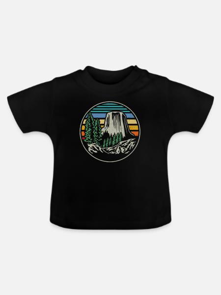 Devils Tower National Monument - Baby Bio-T-Shirt mit Rundhals - Schwarz