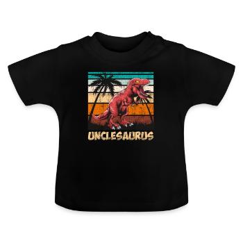 Unclesaurus Uncle Uncle - Baby Organic T-Shirt with Round Neck - black - Front