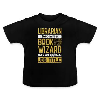 Bibliothekar, Buchassistent, Bibliothek - Baby Bio-T-Shirt mit Rundhals - Schwarz - Vorne