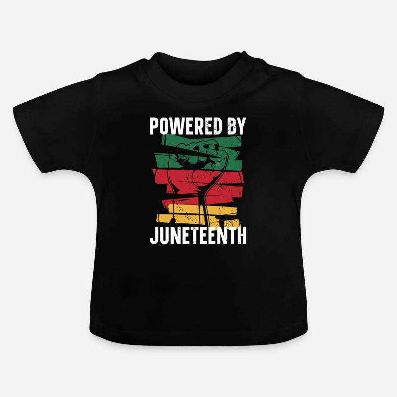 Propulsé par Juneteenth Proud Melanated - T-shirt bio col rond Bébé - noir