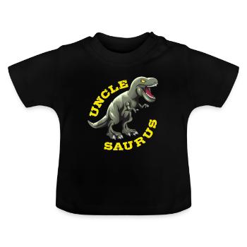 Onkel Saurus - Baby Bio-T-Shirt mit Rundhals - Schwarz - Vorne