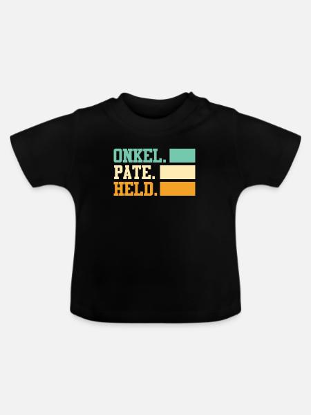Onkel Pate Held Onkel - Baby Bio-T-Shirt mit Rundhals - Schwarz