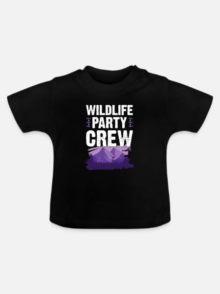 Wildlife Party Crew - Baby Bio-T-Shirt mit Rundhals - Schwarz