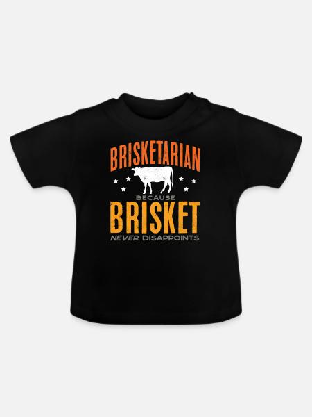 Brisketarian, Brisket, Räucherfleisch, BBQ - Baby Bio-T-Shirt mit Rundhals - Schwarz
