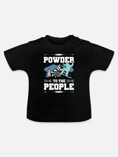 snowboarding schnee - Baby Bio-T-Shirt mit Rundhals - Schwarz