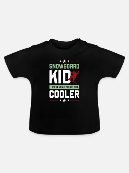 snowboard junge - Baby Bio-T-Shirt mit Rundhals - Schwarz