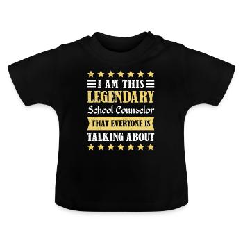 Accompagnement scolaire Je suis ce compagnon d’école - T-shirt bio col rond Bébé - noir - Devant