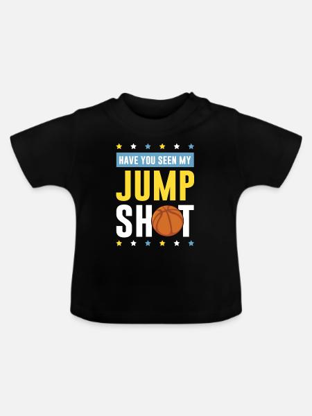 basketball jump shot - Baby Bio-T-Shirt mit Rundhals - Schwarz
