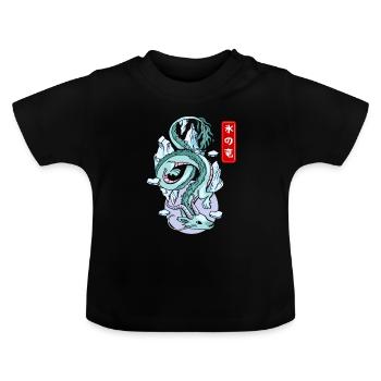 Mythe élémentaire du dragon de glace japonais - T-shirt bio col rond Bébé - noir - Devant