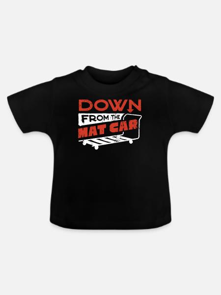 Runter Vom Mattenauto, Fitnesstrainer - Baby Bio-T-Shirt mit Rundhals - Schwarz