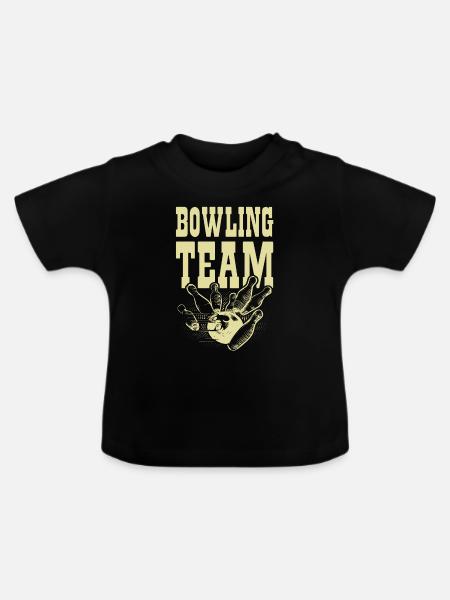 Bowling Team - Baby Bio-T-Shirt mit Rundhals - Schwarz
