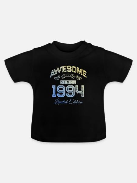 1994 awesome since - Baby Bio-T-Shirt mit Rundhals - Schwarz