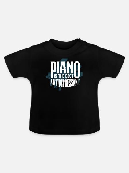 Klavierspieler, Klavierlehrer, Pianist, - Baby Bio-T-Shirt mit Rundhals - Schwarz
