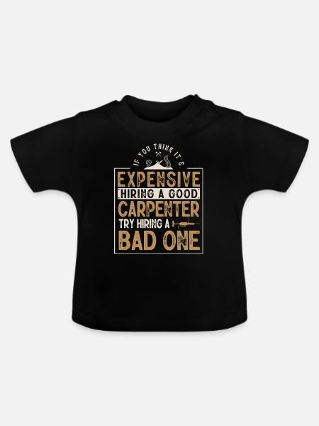 Tischler, Holzarbeiter - Baby Bio-T-Shirt mit Rundhals - Schwarz