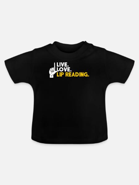 Deaf Pride, Audiologe, Fingerbuchstabieren - Baby Bio-T-Shirt mit Rundhals - Schwarz