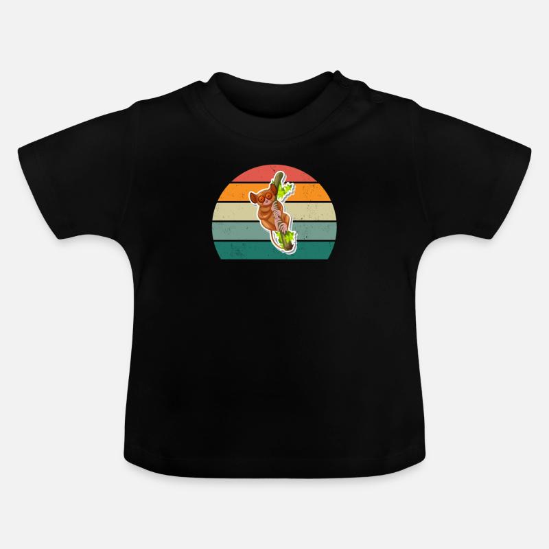 Loris Singe Singe Escalade Escalade Forêt Loris - T-shirt bio col rond Bébé - noir