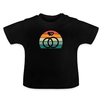 Mariage Mariage Petit ami Petite amie Mariage Amour - T-shirt bio col rond Bébé - noir - Devant