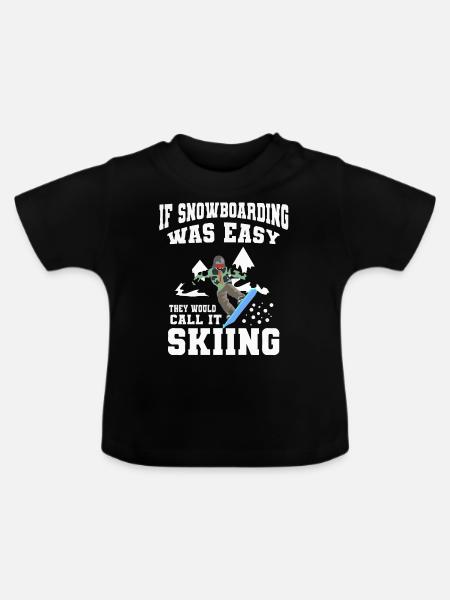 Snowboarder, Snowboarden - Baby Bio-T-Shirt mit Rundhals - Schwarz