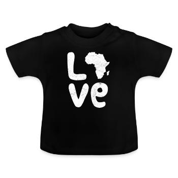 Africa Love Africa Love Africa - Baby Organic T-Shirt with Round Neck - black - Front