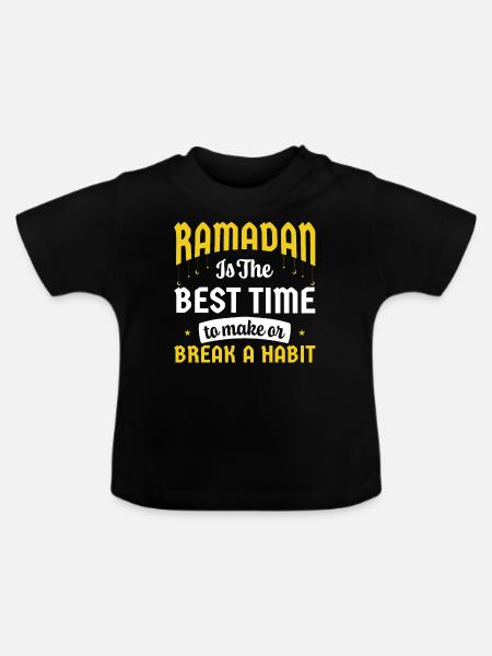 Ramadan, Rabian, Muslim, Islamisch - Baby Bio-T-Shirt mit Rundhals - Schwarz