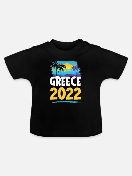 Greece 2023 - Baby Bio-T-Shirt mit Rundhals - Schwarz