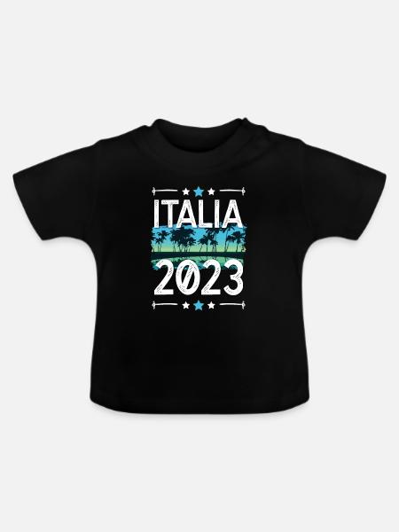 Italia 2023 - Baby Bio-T-Shirt mit Rundhals - Schwarz