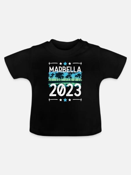 Marbella 2023 - Baby Bio-T-Shirt mit Rundhals - Schwarz