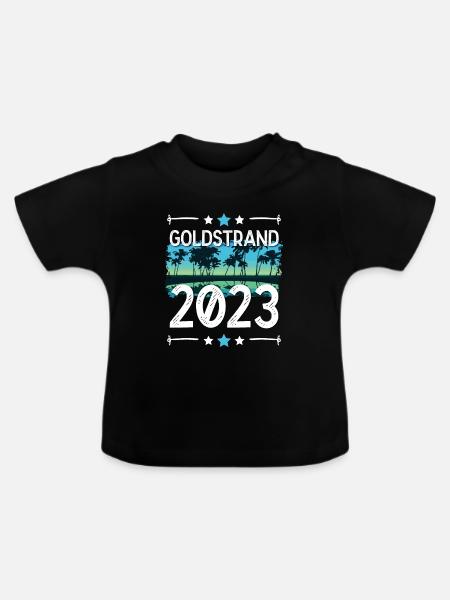 Goldstrand 2023 - Baby Bio-T-Shirt mit Rundhals - Schwarz