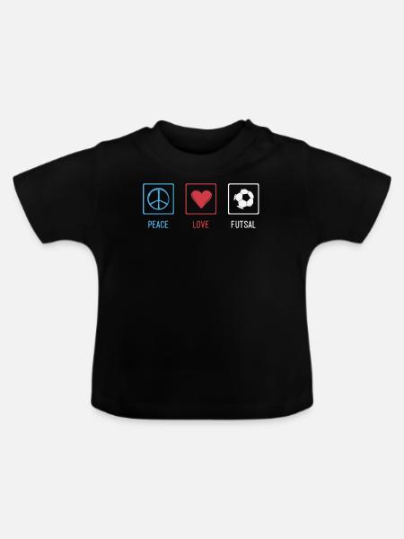 Futsal, Fußball, - Baby Bio-T-Shirt mit Rundhals - Schwarz