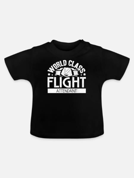 Flugbegleiter, Für Flugbegleiter, Flugbegleiter - Baby Bio-T-Shirt mit Rundhals - Schwarz